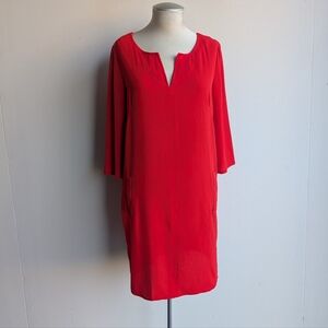 Atmosphere Red 3/4 Sleeve Shift Dress